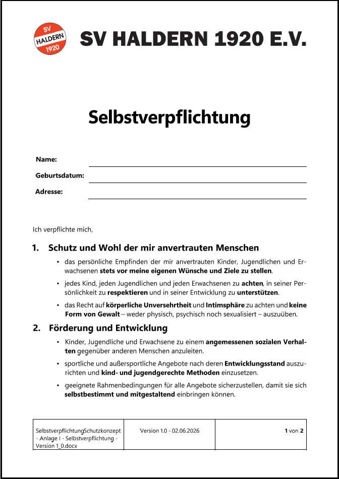 Selbstverpflichtung