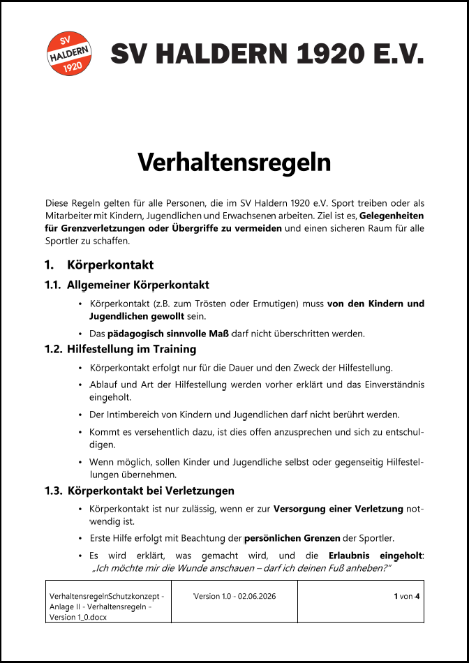 Verhaltensregeln